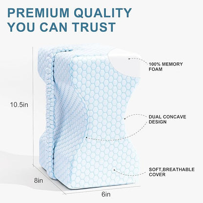 Knee Pillow for Side Sleepers,Cooling Leg Pillow for Sciatica, Knees,Back,Joints Between Legs,HIPS Pain Relief When Side Sleeping,Spine Aligning Support for Surgery Recovery, Pregnancy