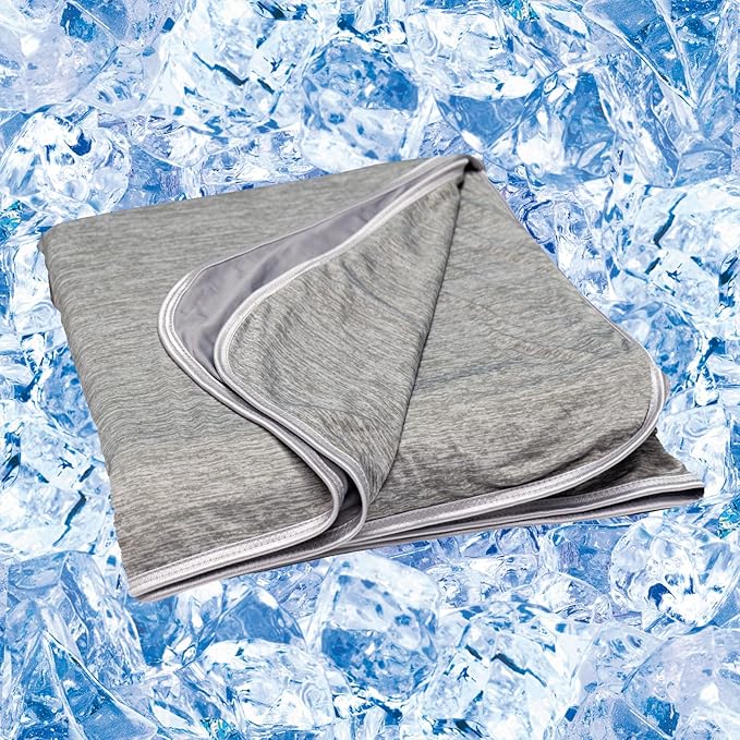 Cooling Blanket for Hot Sleepers - Summer Blanket Thin Lightweight for Bed, Q-Max>0.4, Breathable, Double-Sided, Absorbs Heat to Keep Body Cool from Night Sweats, 108"x90" King Size, Grey