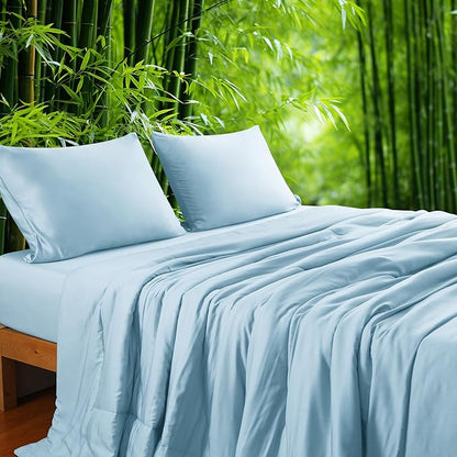 Bamboo Viscose All Season Comforter/Blanket - Ultra Soft & Breathable Comfort - Perfect Medium Weight for Snuggling Without Overheating - Enjoy Cozy Sleep All Night