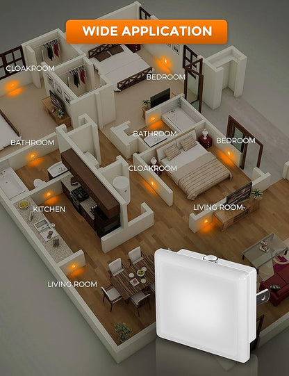 L LOHAS LED Night Lights Plug into Wall,[6-Pack] Plug in Night Light,Dusk to Dawn Sensor, 1800K Amber Light,0.3W Bright Nightlight Auto-On/Off for Adults Bedroom Bathroom Hallway Halloween