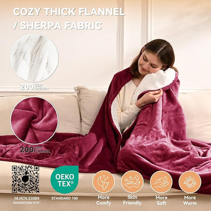Heated Blanket Electric Blanket Twin 62"x84" Heating Blanket with 9 Heating Levels 10 Timer Modes Auto Off Fast Heating Overheat Protection ETL Certification Machine Washable Gift