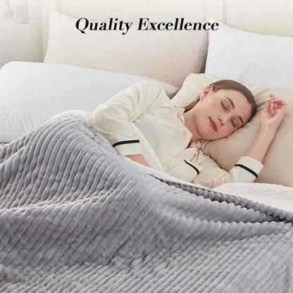Westinghouse King Size Heated Blanket, Soft Flannel to Sherpa Reversible Electric Blanket King Size with 10 Heating Levels & 1-12 Hours Auto Shut Off, Machine Washable, (100" x 90", Light Grey)