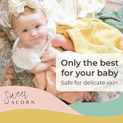 Knit Baby Blanket in Elegant Pattern, Organic Cotton Blankets for Crib or Stroller, Receiving Blankets - Butter Yellow