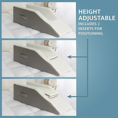 Kӧlbs Single Or Double Leg Elevation Pillow | Post Surgery Leg Pillow | Stylish Chic Jacquard Cover | Ankle Knee and Leg Support Pillow for Injury After Surgery (Adjustable)