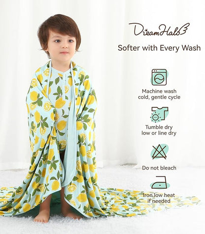 Premium Baby Blankets, Soft Viscose from Bamboo Blanket for Boys and Girls, Nursery Crib Bedding Quilt for Newborn and Toddler, Cooling for Hot Sleepers, 50'' x 50'' Lemons