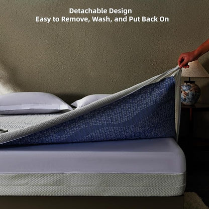 Heavy Duty Waterproof Mattress Protector, Breathable Knit Fabric, 6-Sided Zippered Encasement, Queen Size Mattress Cover-Full 54''x75''.Depth 8''-9''