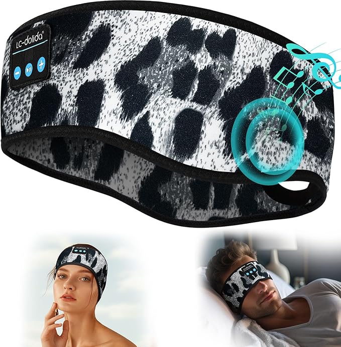 LC-dolida Sleep Headphones Bluetooth, Headband Headphones Earphones Wireless, Sleep Mask for Sleeping, Sports, Gifts, Workout, Jogging, Yoga,Insomnia, Air Travel, Meditation