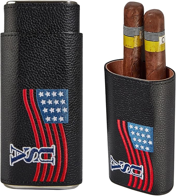 Cigar Case Travel Humidor Kit,The Leather Cigar Accessories with Case Cedar-Lined for Optimal Freshness- Men's Present Set for Home and Office