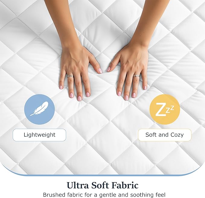 LUX Décor King Mattress Pad - 8 Pack - Quilted Elastic Fitted Mattress Cover Protector Upto 16 Inches Deep Pocket - Soft Breathable Noiseless Mattress Topper (78 X 80)