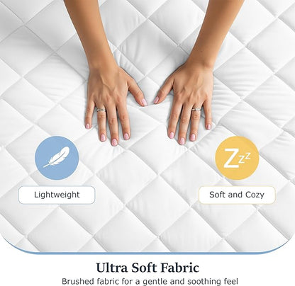 LUX Décor California King Mattress Pad - 2 Pack - Quilted Elastic Fitted Mattress Cover Protector Upto 16 Inches Deep Pocket - Soft Breathable Noiseless Mattress Topper (72 X 84)