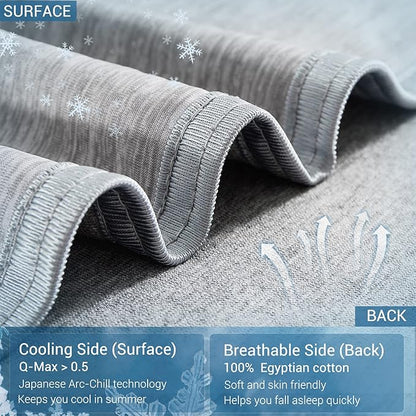 Marchpower Cooling Blanket for Hot Sleepers King Size, Q-Max>0.5 Arc-Chill Cooling Blanket with Double-Sided Design, Japanese Cooling Fiber Absorbs Body Heat, Soft Cold Blankets for Sleeping Summer