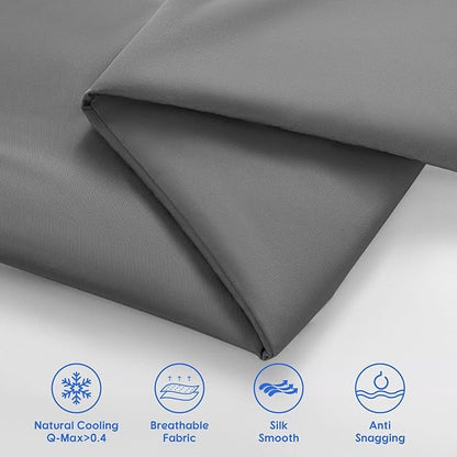 Rwlvpe Cooling Comforter King Size, 100% Rayon Derived from Bamboo Shell, Cooling Blanket for Hot Sleepers, Q-Max>0.48 Breathable Bamboo Fill Duvet Insert (106"x90", Dark Gray)
