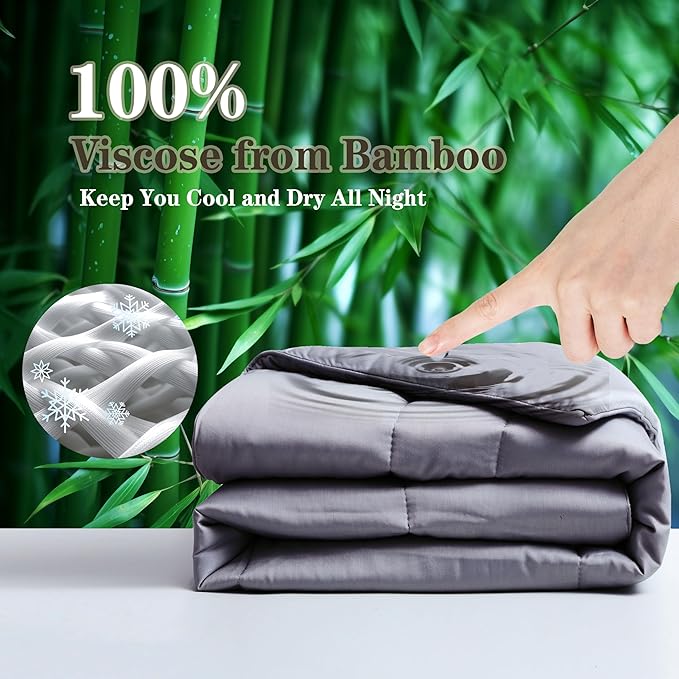 Bamboo Viscose All Season Comforter/Blanket - Ultra Soft & Breathable Comfort - Perfect Medium Weight for Snuggling Without Overheating - Enjoy Cozy Sleep All Night