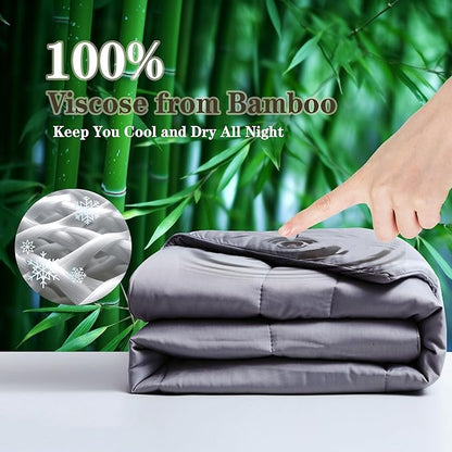 Bamboo Viscose All Season Comforter/Blanket - Ultra Soft & Breathable Comfort - Perfect Medium Weight for Snuggling Without Overheating - Enjoy Cozy Sleep All Night