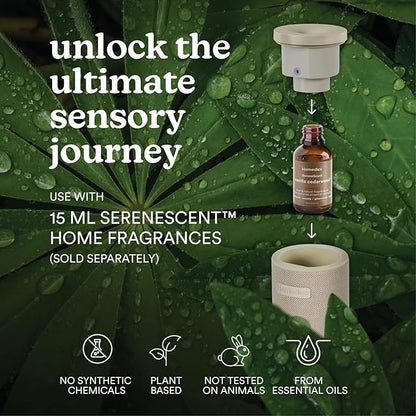 Homedics SereneScent Mini Fabric Rechargeable Waterless Diffuser, Cordless Aromatherapy Device, Use with SereneScent Oil 15ml (Sold Separately), Adjustable Mist Intensity & Ambient Light, Beige