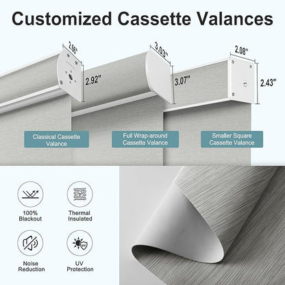 Motorized Blinds with Remote,Blackout Smart Roller Shades with App,Voice Control,Jacquard Fabric,Thermal Insulated Automatic Blinds,Electric Shades with USB/Solar Pannel.Jacquard Grey