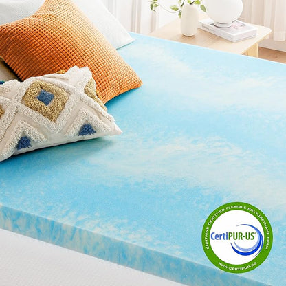 Best Price Mattress 3 Inch Swirl Gel AeroBreeze Cooling Air Flow Memory Foam Mattress Topper, Dorm Essentials, Twin