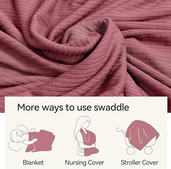 Ultra-Soft Rayon Made from Bamboo Baby Blanket - 30x40 Inches Double-Layer Swaddle Blanket, Breathable & Hypoallergenic, Lightweight Nursing Cover, Stroller Blanket for Infants & Toddlers