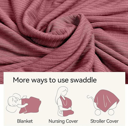 Ultra-Soft Rayon Made from Bamboo Baby Blanket - 30x40 Inches Double-Layer Swaddle Blanket, Breathable & Hypoallergenic, Lightweight Nursing Cover, Stroller Blanket for Infants & Toddlers
