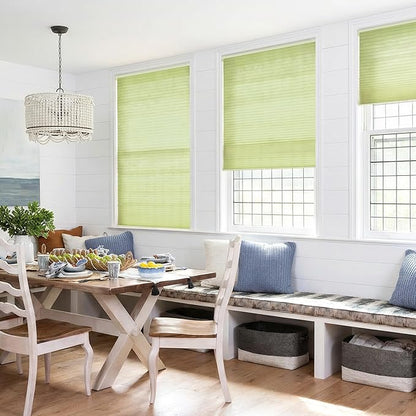 LazBlinds Cordless Cellular Shades, No Tools No Drill Light Filtering Honeycomb Shades Pleated Blinds for Windows, 31'' W x 64'' H, Green