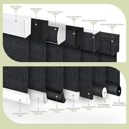 FineTell Motorized Blinds with Remote, 100% Blackout Roller Shades Compatible with Alexa,Apple Homekit,Google Home APP and Voice Control, Customized Electric Blinds (100% Blackout Eclipse Onyx Black)