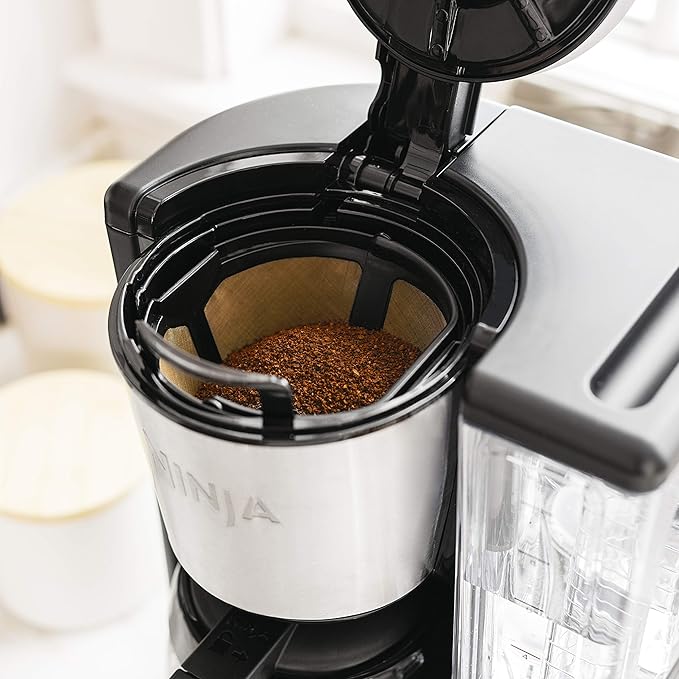 Ninja 12-Cup Programmable Coffee Maker with Classic and Rich Brews, 60 oz. Water Reservoir, and Thermal Flavor Extraction (CE201), Black/Stainless Steel