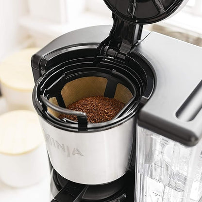 Ninja 12-Cup Programmable Coffee Maker with Classic and Rich Brews, 60 oz. Water Reservoir, and Thermal Flavor Extraction (CE201), Black/Stainless Steel