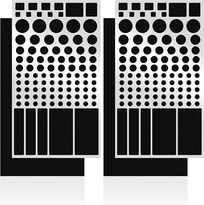FLANCCI LED Light Blocking Stickers, Light Dimming LED Filters, (4 Sheets) Dimming Sheets for Routers, LED Covers Blackout, Dimming 50% ~ 80% of LED Lights, (4Sheets = 2 Cut Out + 2 Uncut)