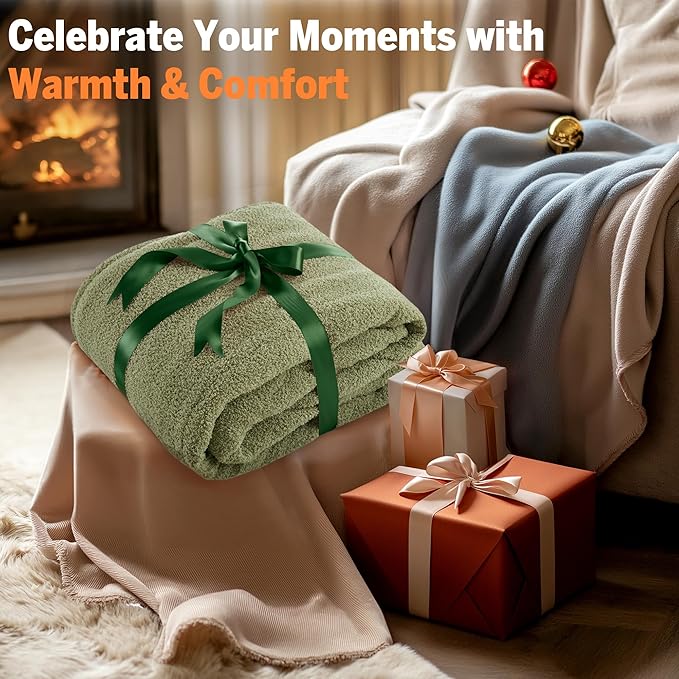 Serta Heated Blanket, Electric King Size Blanket, Soft, Warm, Fuzzy Heating Blanket King for Office, Couch, 1-12 hr Auto Shut Off Timer, 10 Lv Heat Setting, ETL Certified, King 100" x 90" Sage