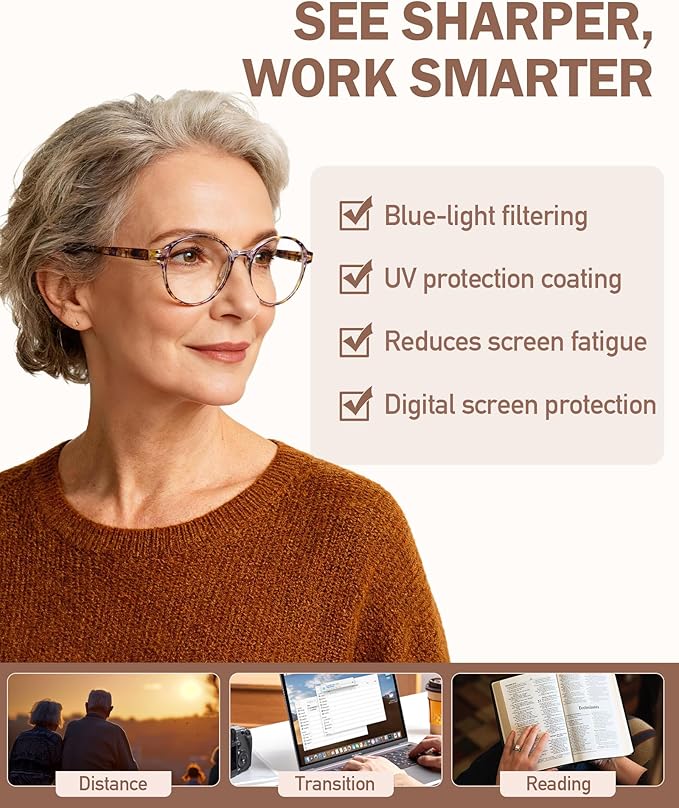5 Pack Reading Glasses For Women,Blue Light Blocking Computer Reader Spring Hinge Eyeglasses