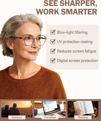 5 Pack Reading Glasses For Women,Blue Light Blocking Computer Reader Spring Hinge Eyeglasses