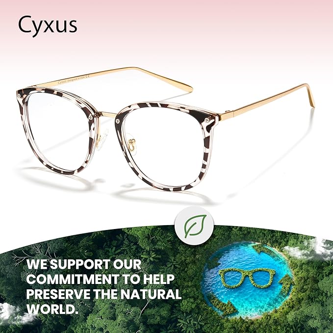 Cyxus Blue Light Glasses for Woman, Fashion Computer Glasses on Office Reduce Eye Strain Anti Migraine for Working Reading