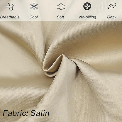 Satin Knee Pillow Cover for Heart Shaped Leg & Knee Foam Support Pillow, Upgraded Invisible Zippered Satin Leg Pillowcase Replacement (10 * 9.5 * 4.9in)-Cover ONlY (Champagne)