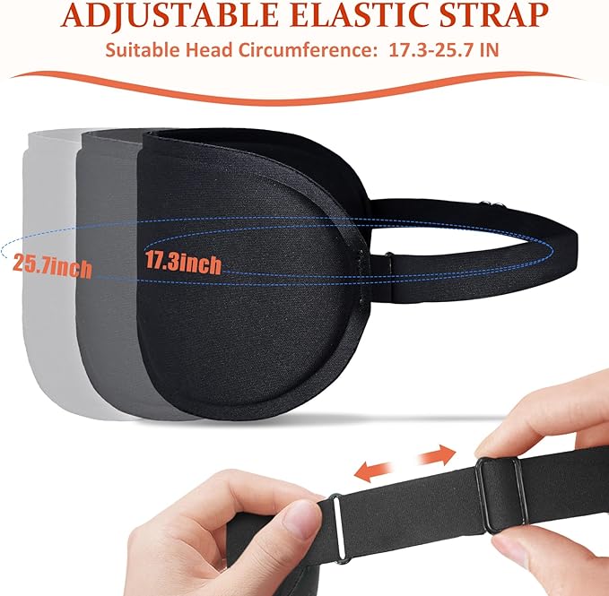 Funny 3D Zero Pressure Sleep Eye Mask for Men Women Side Sleeper, Adjustable Blackout Soft Breathable Eye Masks for Travel Nap Night Sleep, Humorous Gift Stocking Stuffers (Black)