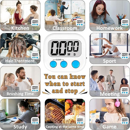 ZILLEEN Classroom Timers for Kids Classroom Magnetic Digital Kitchen Timers for Cooking Teachers Gym Game 24 pcs