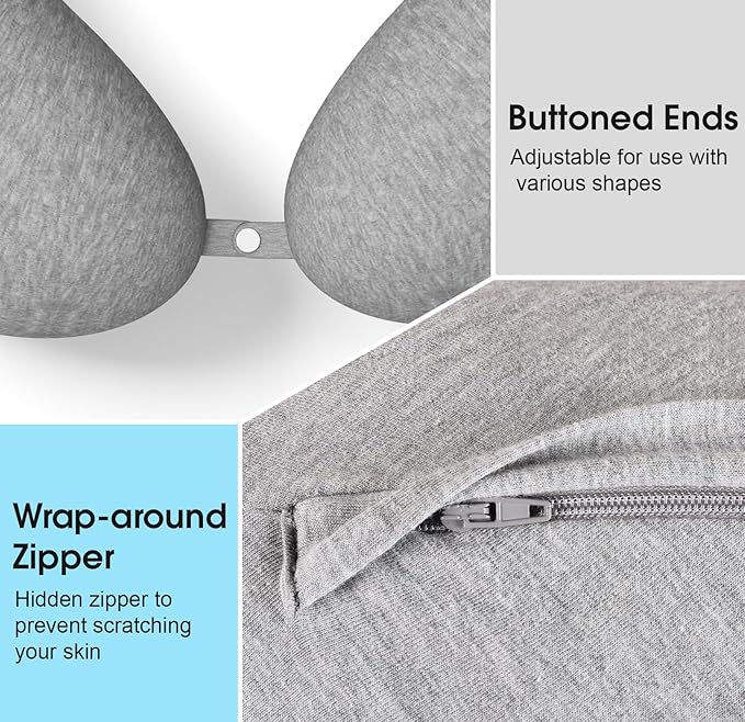 Body Pillow, Long Pillow, Memory Foam & C-Shaped for Side Sleeper, Machine Washable Pillowcase, 53”×10”