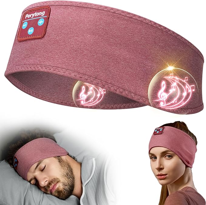 Perytong Sleep Headphones Bluetooth 5.2 Headband, Sports Wireless Earphones Music Sleeping Eye Mask Earbuds with HD Stereo Speaker for Mom Dad Women Men Teen Running Cool Gadgets Unique Gifts