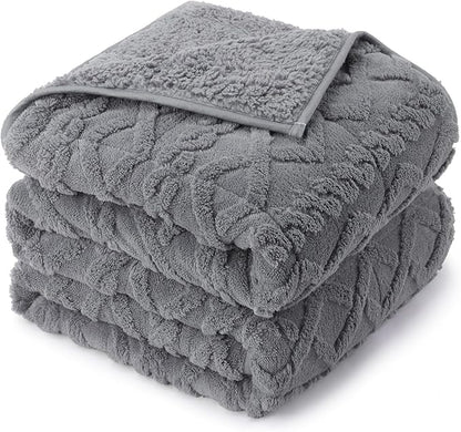 Weighted Blanket for Adults Twin Size 15 lbs, Dual Sided Soft Fuzzy Jacquard Sherpa Weighted Blankets for Sleeping, Cozy Fluffy Heavy Blanket for Couch Bed Sofa, Grey, 48 x 72 inches