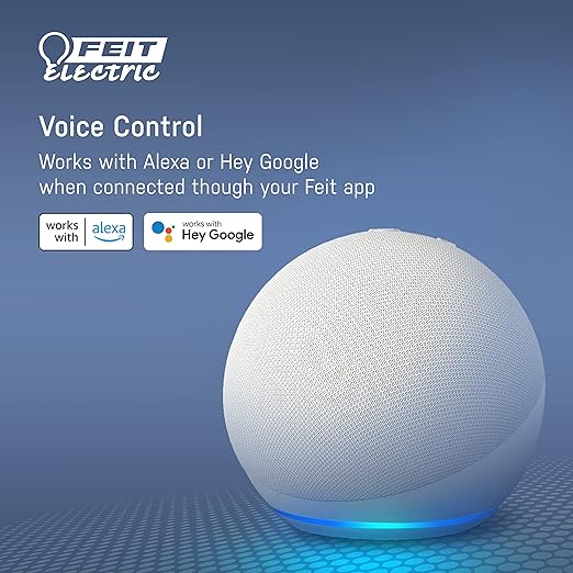 Feit Electric Smart Wi-Fi Plug, Works with Alexa and Google Home, No hub Required, 2.4 Ghz Network Only, Remote Control from Anywhere 15 Amp, Indoor Outlet Plug with Night Light
