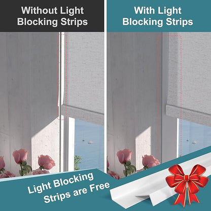 BERISSA Motorized Blinds with Remote,Blackout Smart Roller Shades with App,Voice Control,Thermal Insulated Automatic Blinds,Electric Shades with USB/Solar Pannel.Custom Color