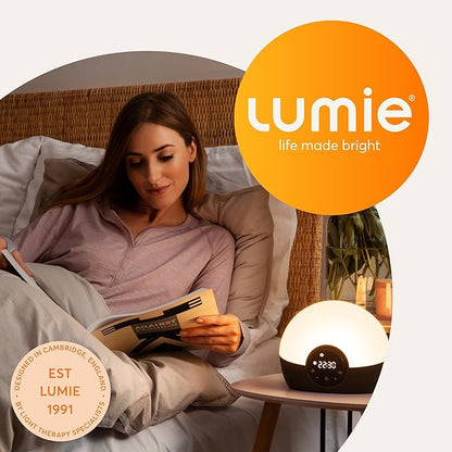Lumie Bodyclock Glow 150 - Sunrise & Sunset Alarm Clock - Bedside Lamp with Custom Light Duration - Wake-Up, Night & Reading Light - Warm LEDs