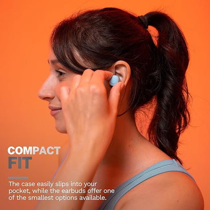 JLab Go Air Pop+ True Wireless Earbuds, in Ear Headphones, Bluetooth Earphones, 35H Playtime Ear Buds, Bluetooth Earbuds with Microphone, USB-C Charging Case, Dual Connect, EQ3 Sound, Light Blue