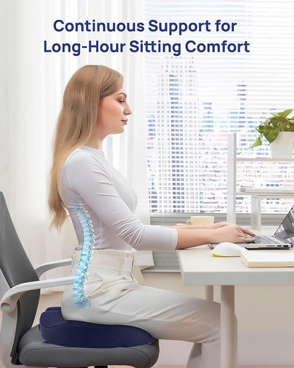 Feagar Donut Pillow Seat Cushion, X Large Memory Foam Hemorrhoid Pillow for Tailbone Pain, Sciatica & Pressure Sores Relief, Adjustable Design for Pregnancy, Postpartum, Surgery Recovery, Office Chair