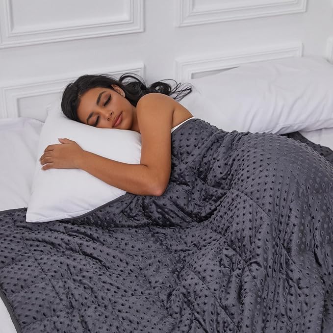 Weighted Blanket for Kids, Comfortable and Soft Throw Weighted Blanket with Premium Glass Beads for All Season 5 lbs 40"x60" Dark Grey