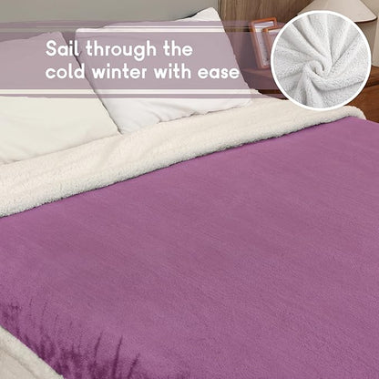 Heated Blanket Electric Blanket Queen Size 84''x90'' with 9 Heating Levels, 1-10 Hour Auto Shut Off, Machine Washable, Dual Controller Soft Warming Blanket for Couch, Bed, Office - Purple