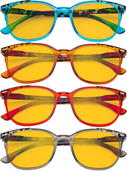 Eyekepper Ladies Reading Glasses - 4 Pack Large Square Readers for Women