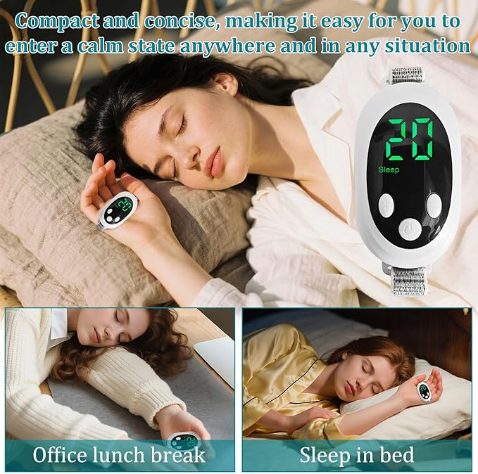 Handheld Sleep Aid Device, Sleep Assisted Low-Frequency Pulse Generator, Relief Anxiety Help Sleep, USB Rechargeable