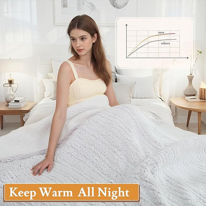 Electric Heated Blanket 84"x90" Queen Size - 4 Heat Settings & Dual Controllers, 10H Auto Shut Off, Ultra-Soft Sherpa Heated Blanket with Overheat Protection, Light Pink