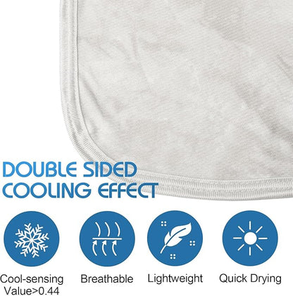 Ailemei Direct Cooling Throw Blanket with Double Sided Cold Effect, Lightweight Breathable Summer Tie Dye Bed Blankets, Transfer Heat to Keep Body Cool for Hot Sleepers Night Sweats, 50“x60”