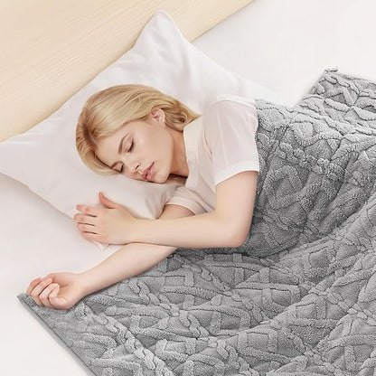 VEVOR Weighted Blanket, 20 lbs, 60 x 80 in Queen Size, Sherpa Fleece Heavy Blanket with Glass Beads, Soft Warm Cozy Fluffy Touch, for 200-250 lbs Adults, Improve Sleep Quality, Grey